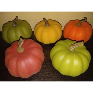 Artificial Fake Pumpkins Green Yellow Fruit Fall Decorations Crafts Table Decor